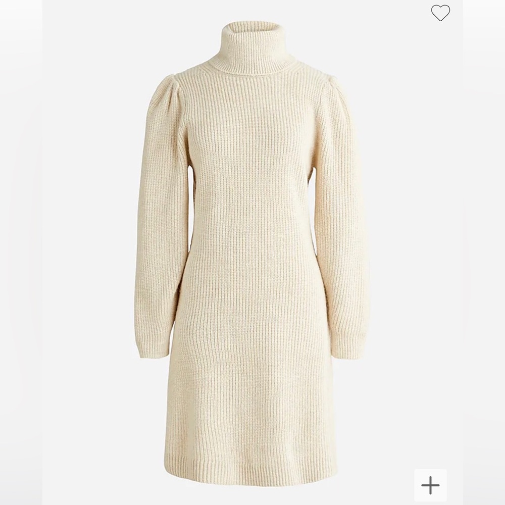 JCrew Puff Sleeve Turtleneck Sweater Dress